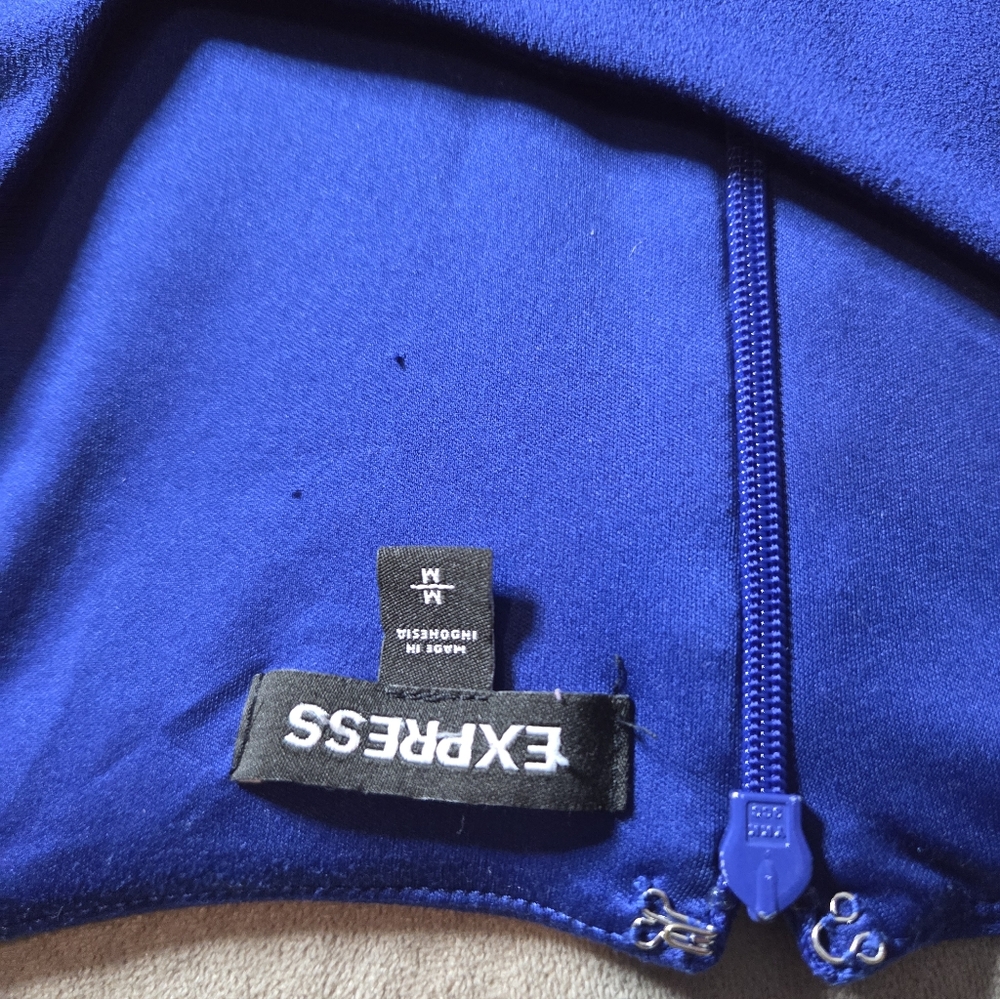 Express Electric Blue Zip-Front Dress